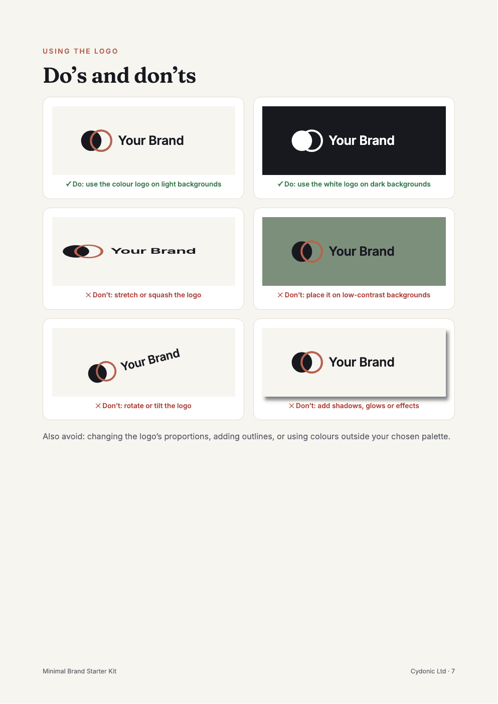 Logo do's and don'ts page